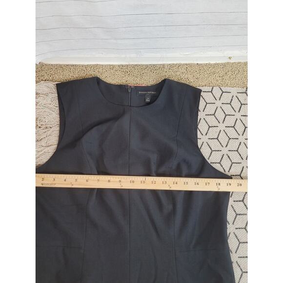 BANANA REPUBLIC SLEEVELESS BLACK BASIC WORK KNIT MIDI DRESS, SZ 14 - Picture 9 of 12